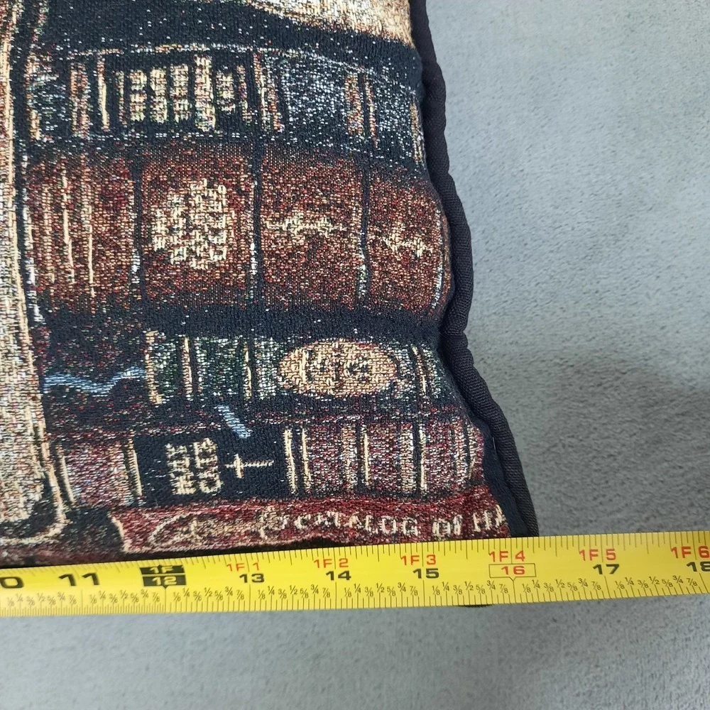 Frederick the Literate Charles Wysocki Tapestry Throw Pillow Library Cat Vintage